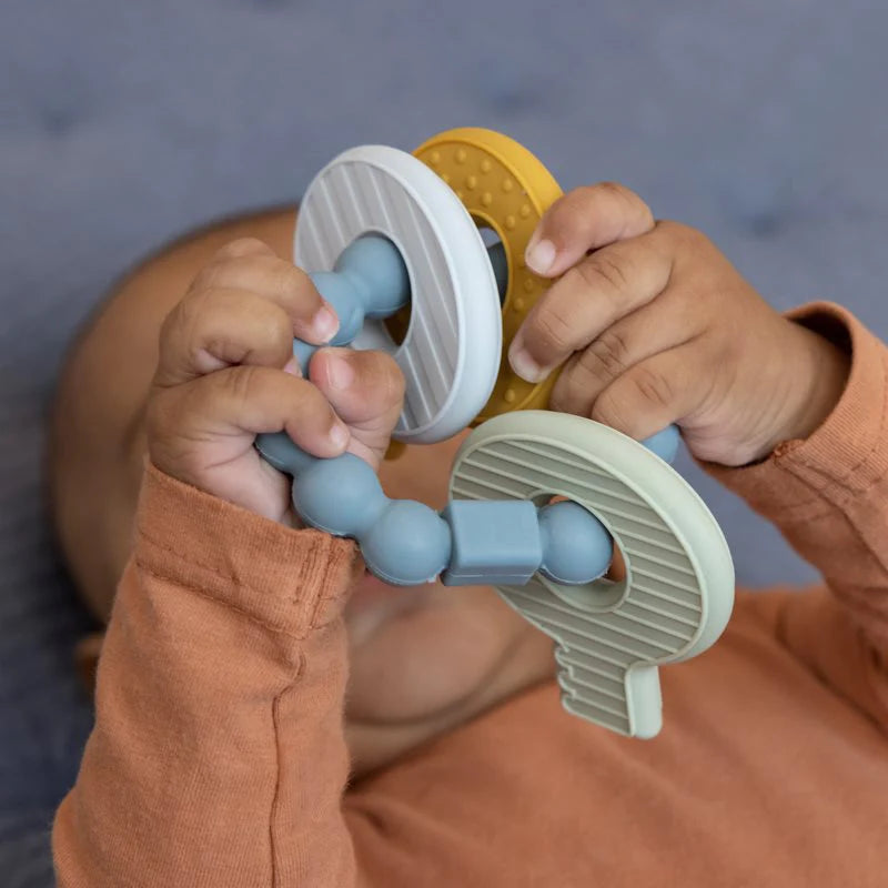 Little Dutch - Silicone Teething Toy Keychain - Blue