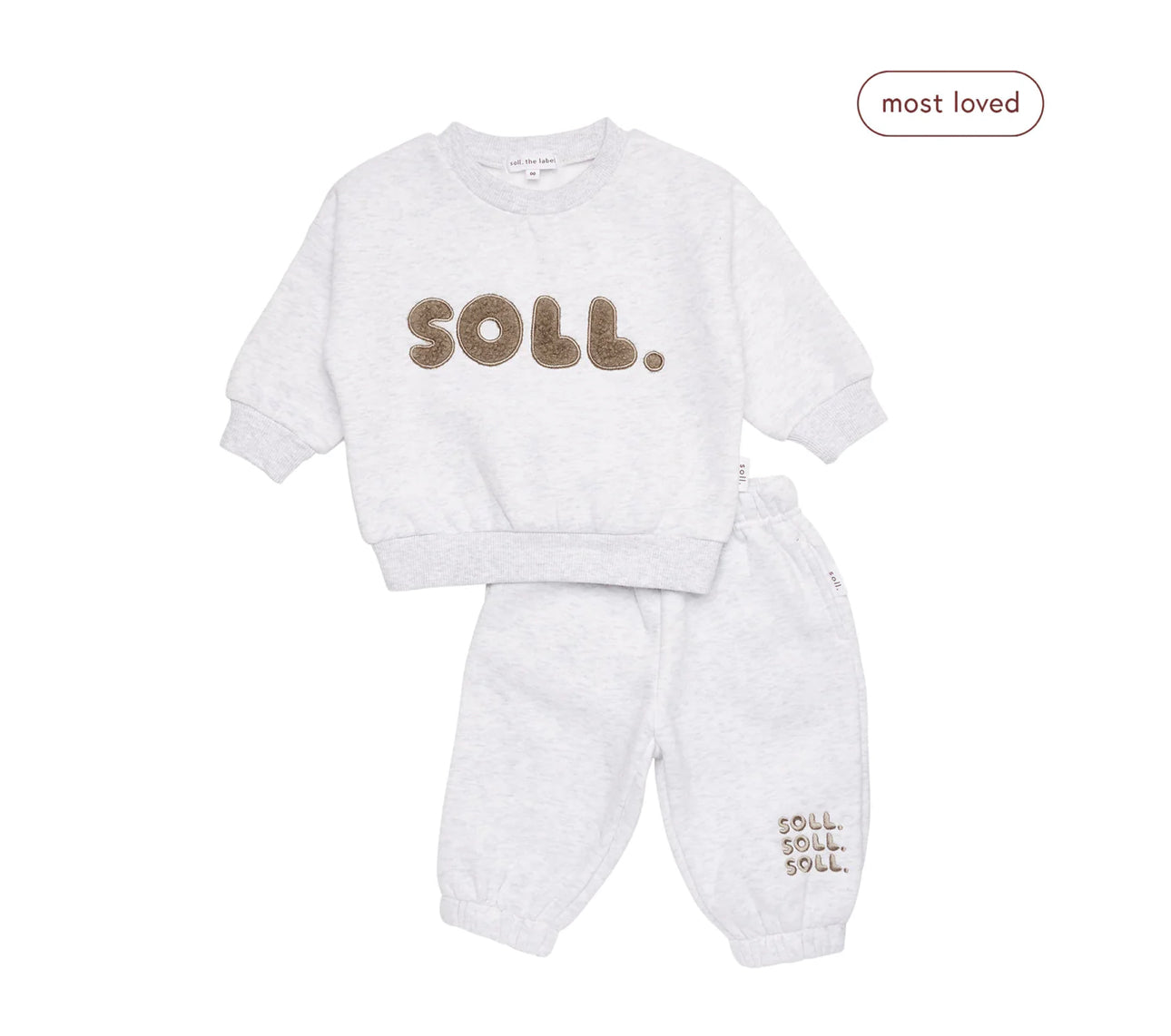 Kids Wooley Soll Fleece Set - Grey/Oat Soll the Label