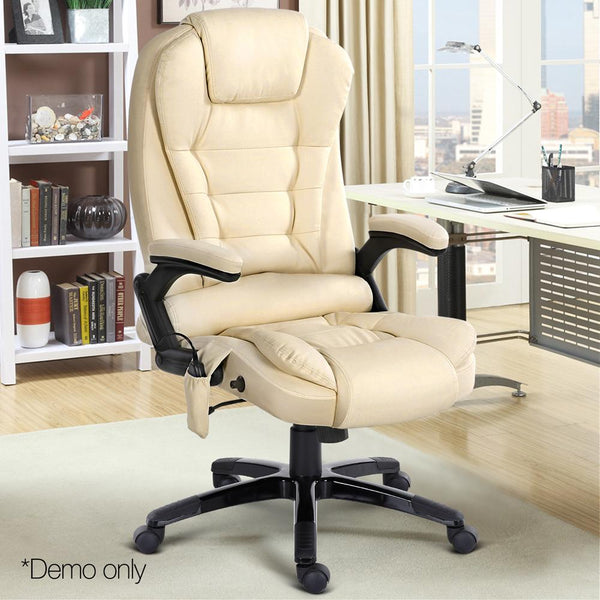 Woody Massage Office Chair Beige - Just Office Chairs