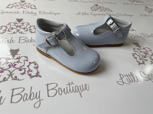 baby boy blue patent shoes