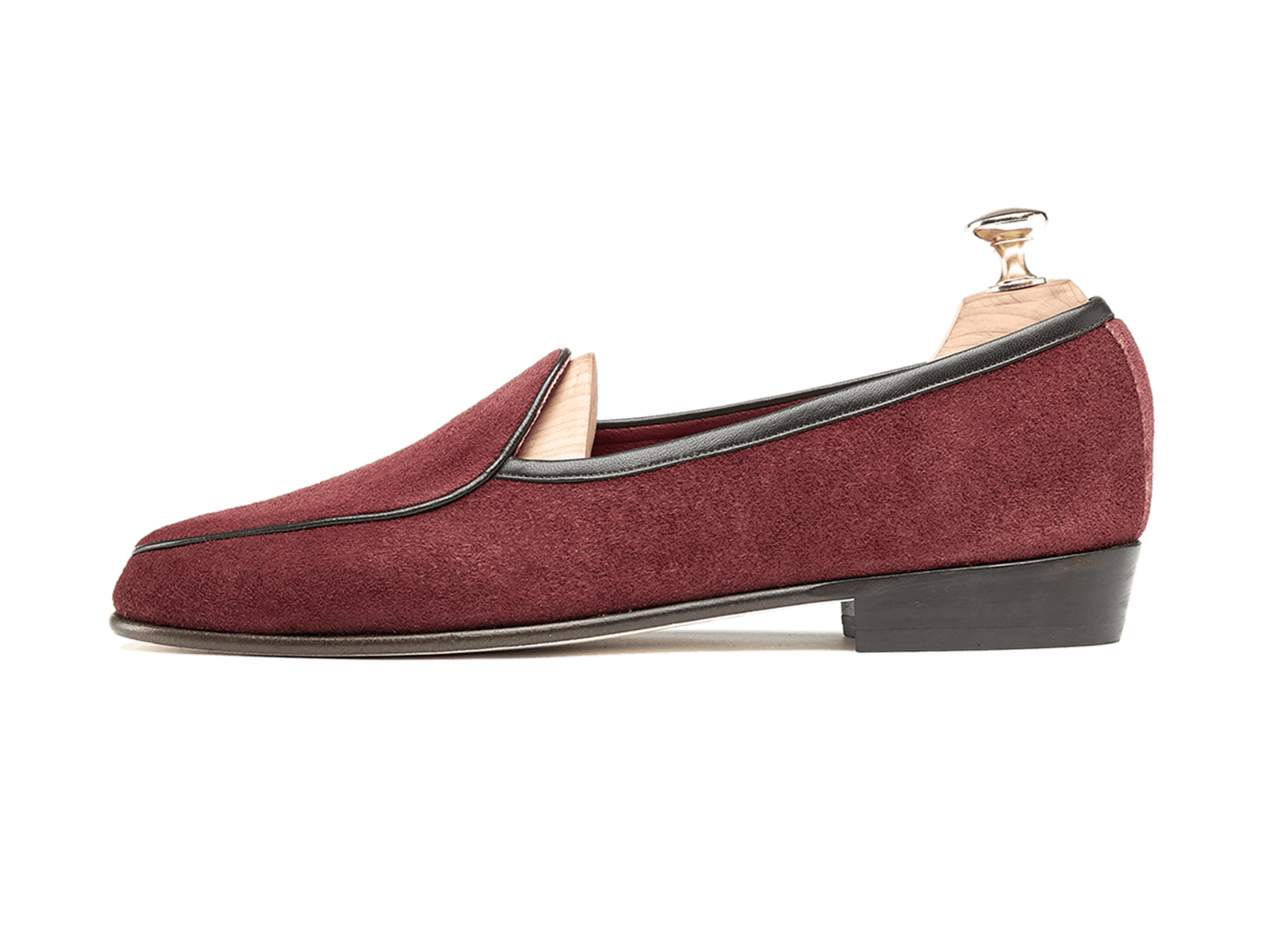 burgundy suede loafers