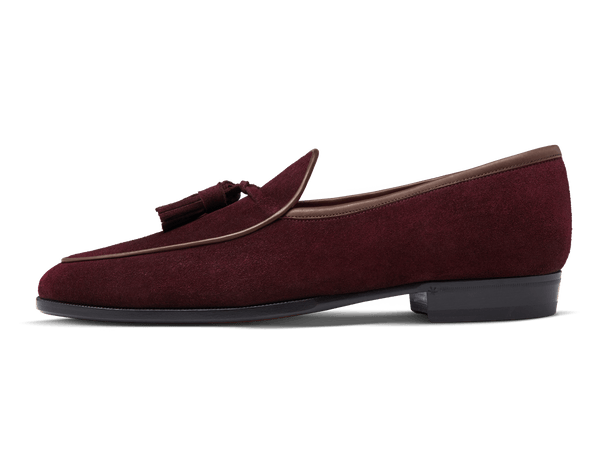 suede red loafers