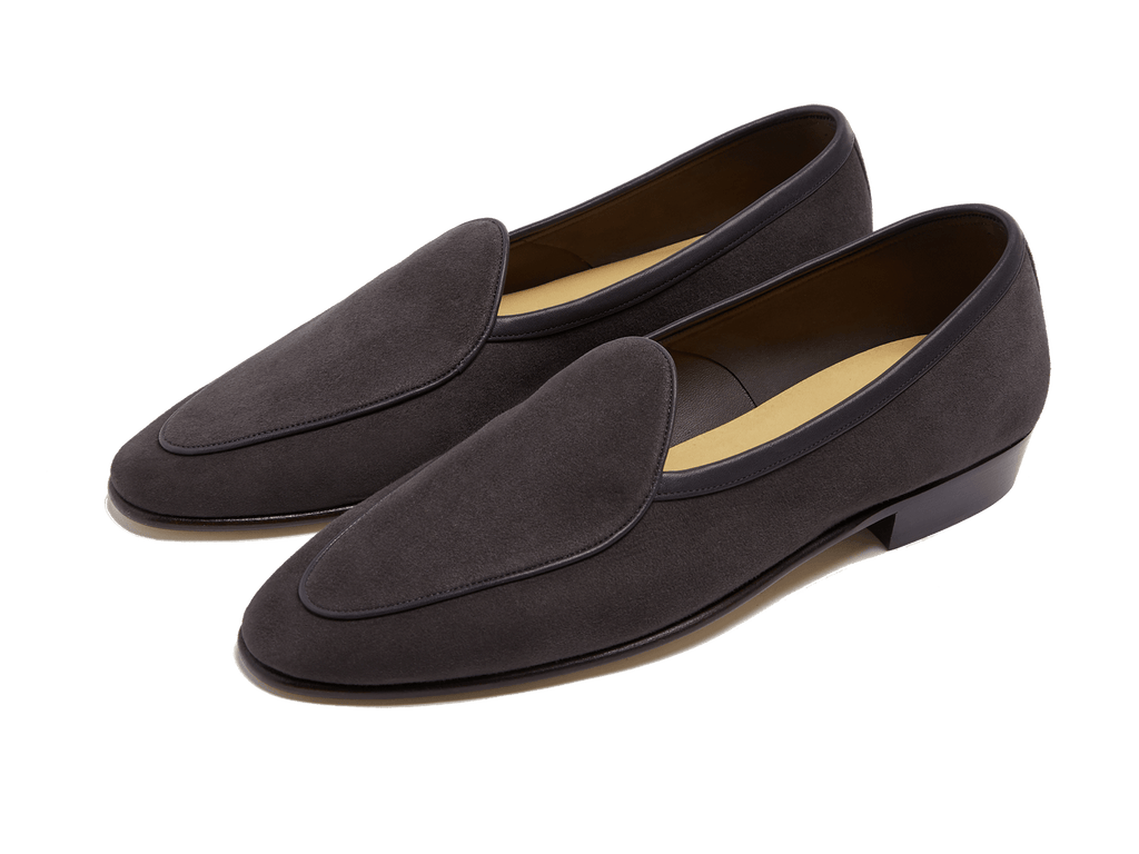 Baudoin & Lange | Sagan Classic Mens Loafer Plain in Bark Grey Suede