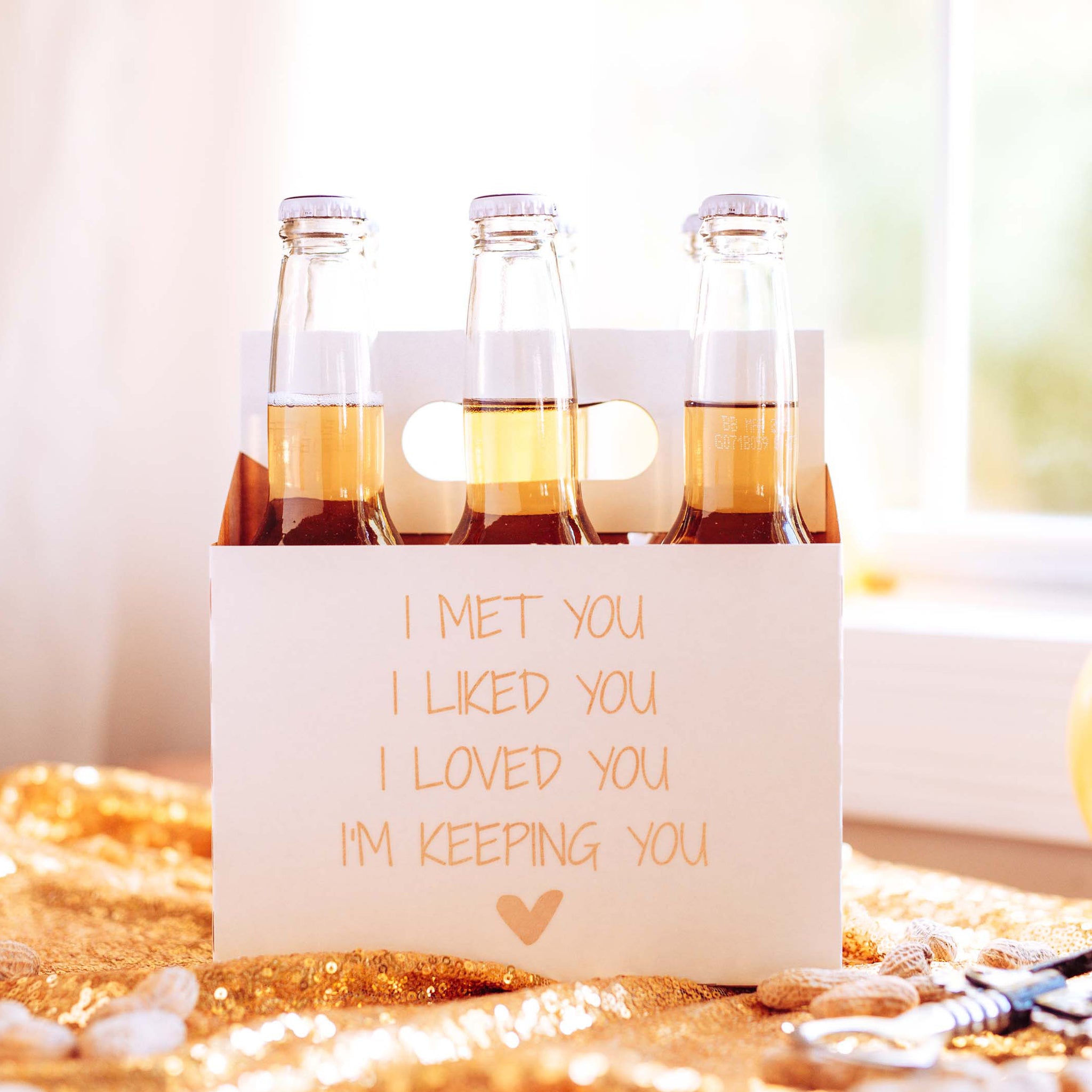  Bridal Shower Gift for Bride, Engagement Gifts for Couples Beer  and Wine, Funny Engagement Cards Congratulations, Bridal Shower Gift Ideas,  Bachelorette Party Decorations (I'm so happy for you) : Handmade Products