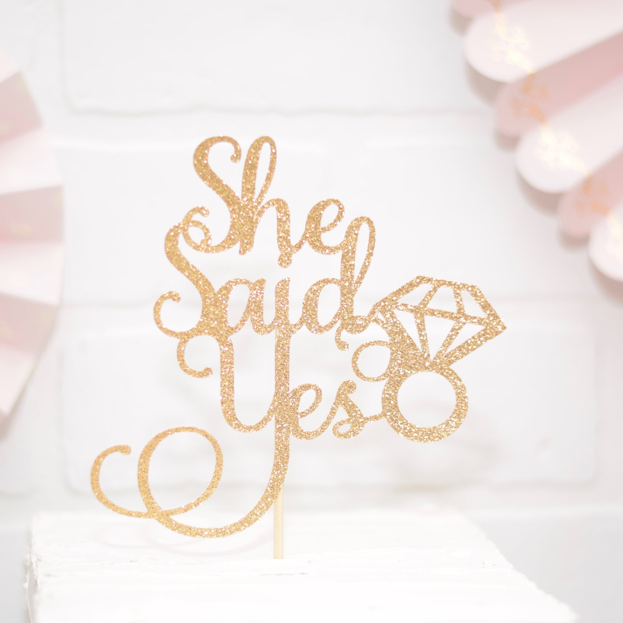 UsaSales She Said Yes Bridal Shower Cake Topper by Usa-sales SELLER for  sale online