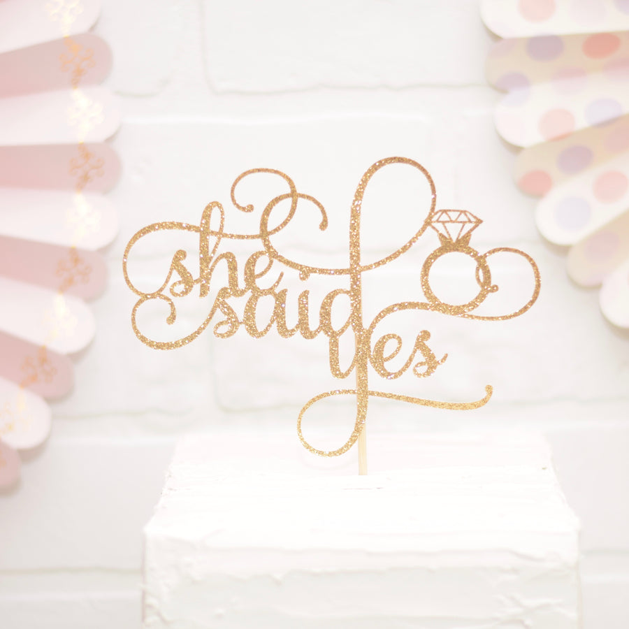 UsaSales She Said Yes Bridal Shower Cake Topper by Usa-sales SELLER for  sale online