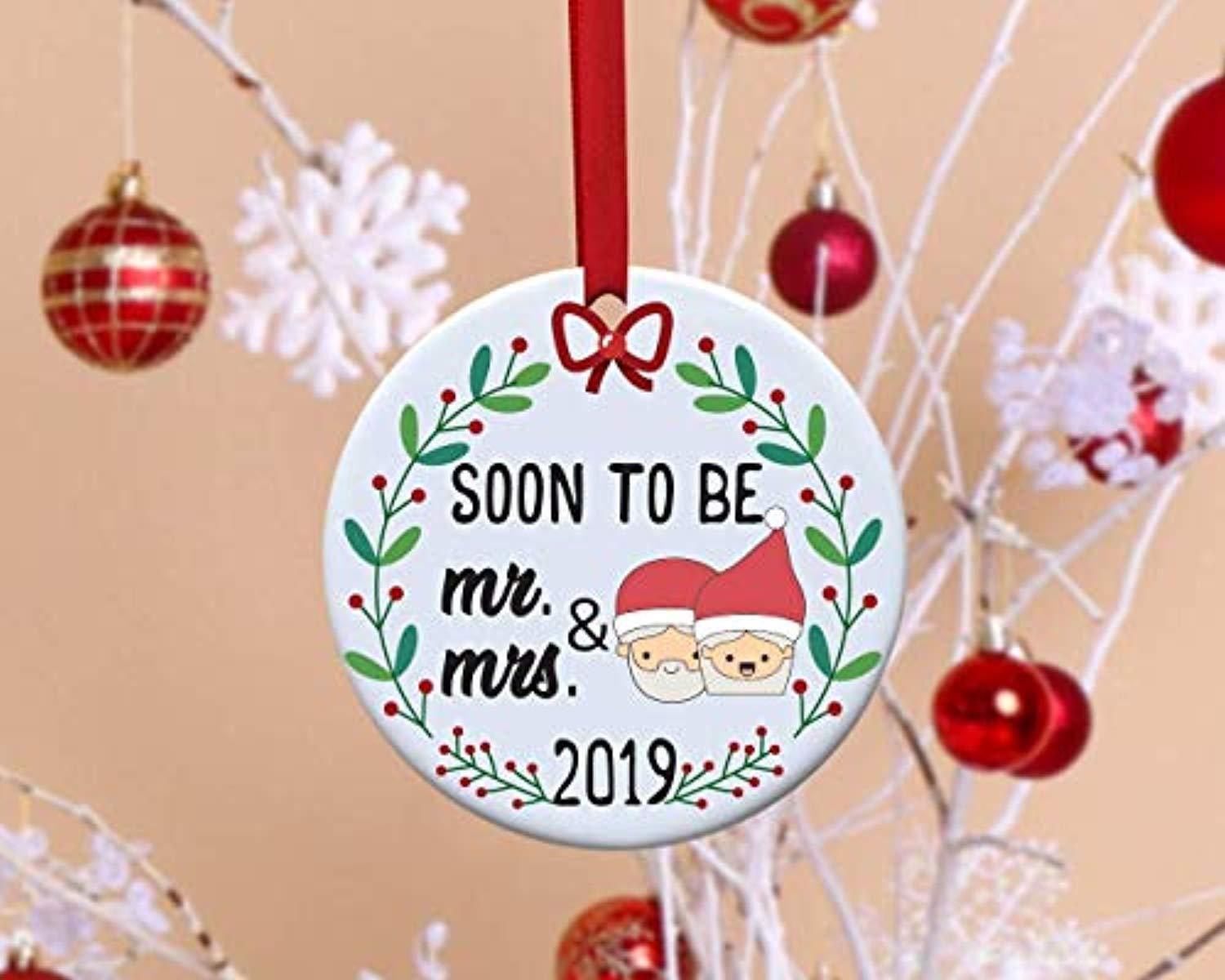 just engaged ornament personalized