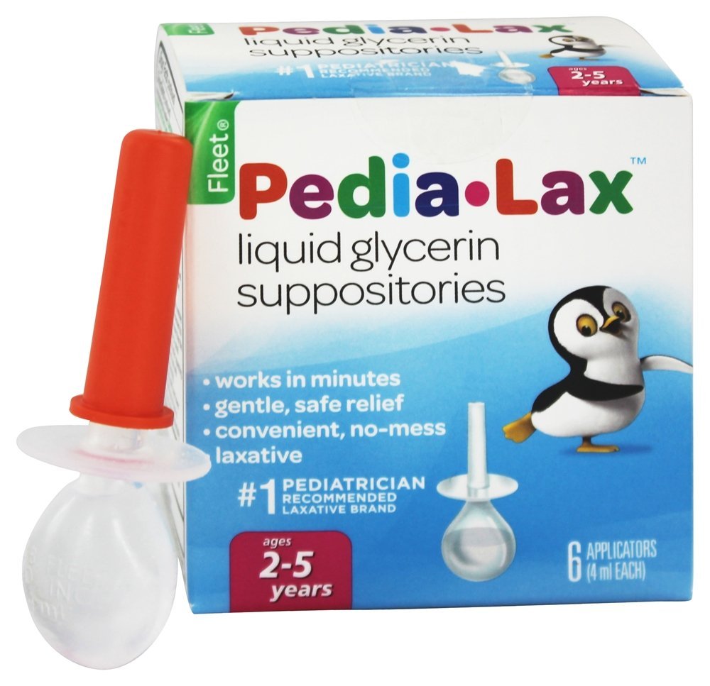 Pedia-Lax Laxative Liquid Glycerin Suppositories for Kids, Ages 2-5 - 6 ct