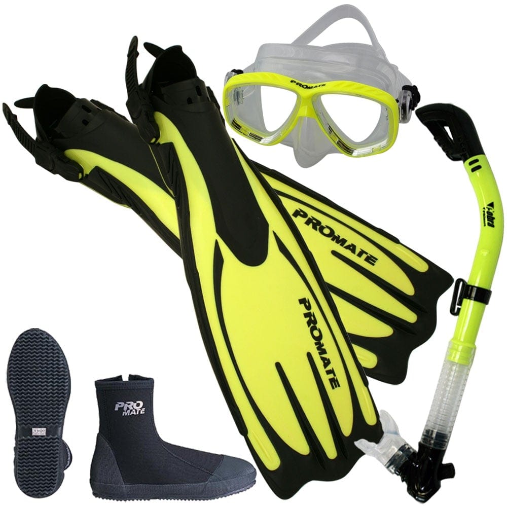 Scuba Dive Fins Boots Dry Snorkel Mask Gear Set - SCS0063 – GetWetStore