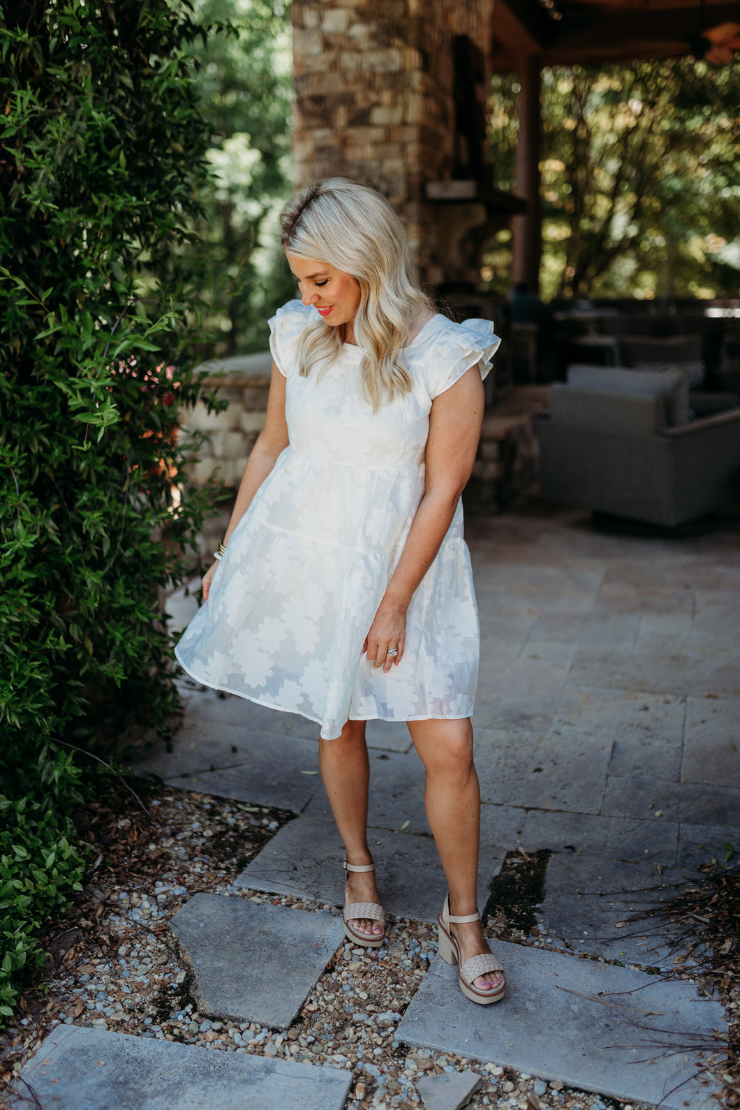 Led By The Heart Tiered Dress in Ivory