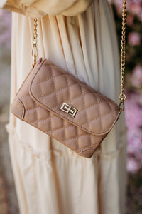 The Perfect Staple Quilted Crossbody in Tan