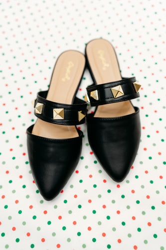 Make Your Move Studded Mule in Black