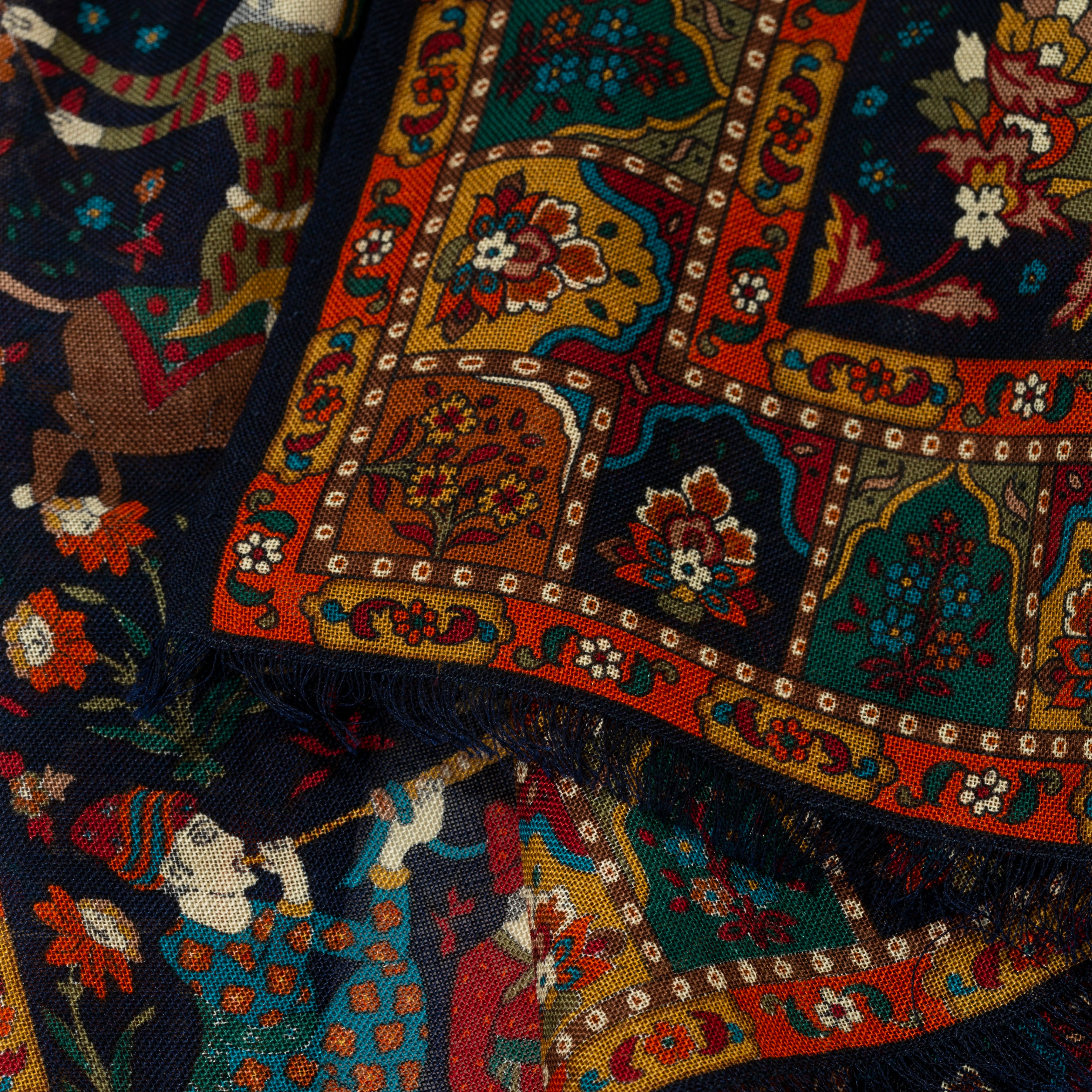 Drake's Men's Mughal Print Square Scarf