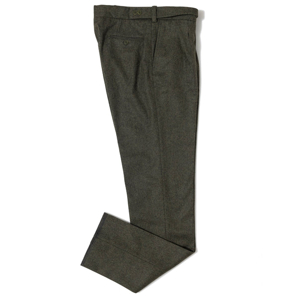 Wool Flannel Flat-front Trousers - The Armoury