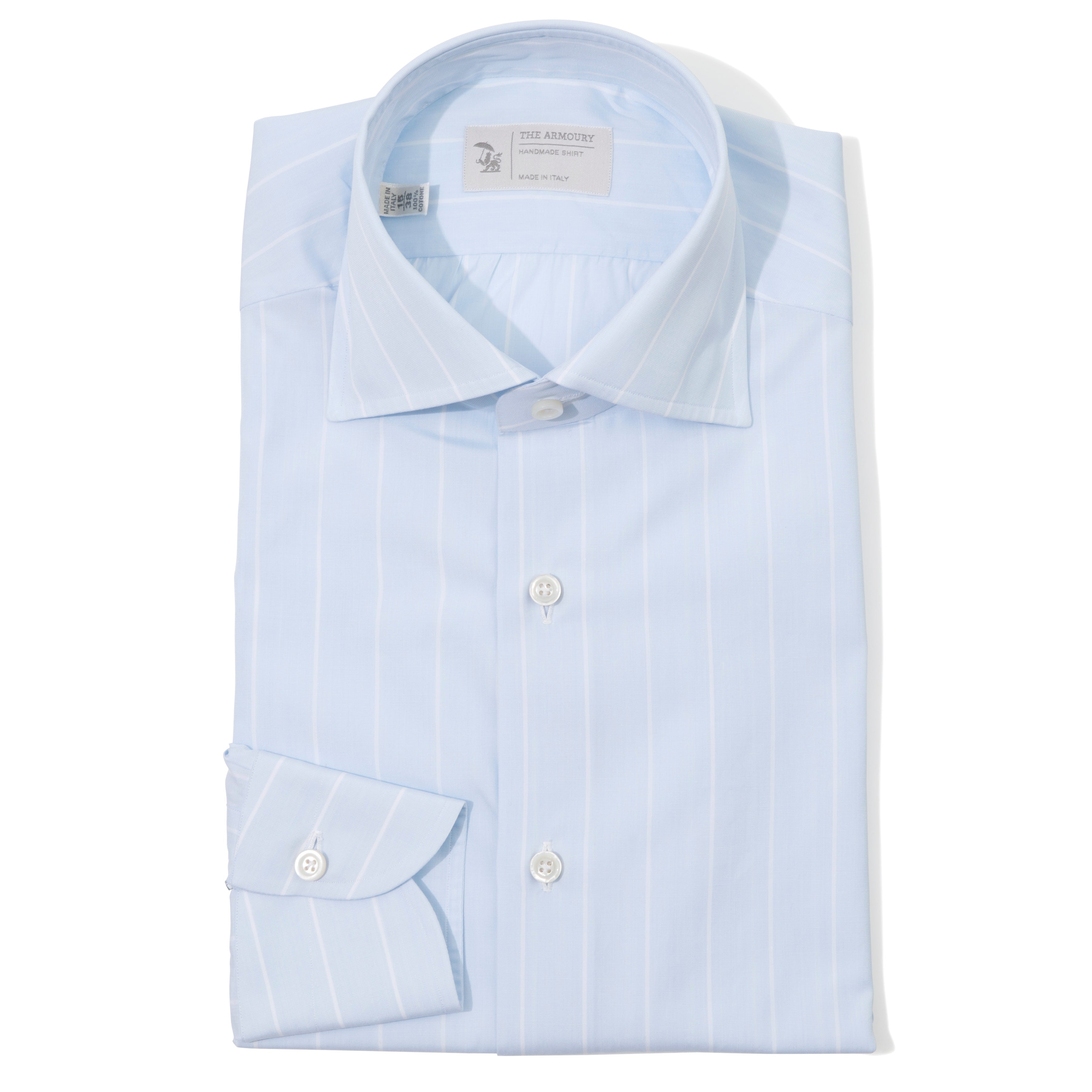 Cotton Reverse Stripe Spread Collar Shirt - The Armoury