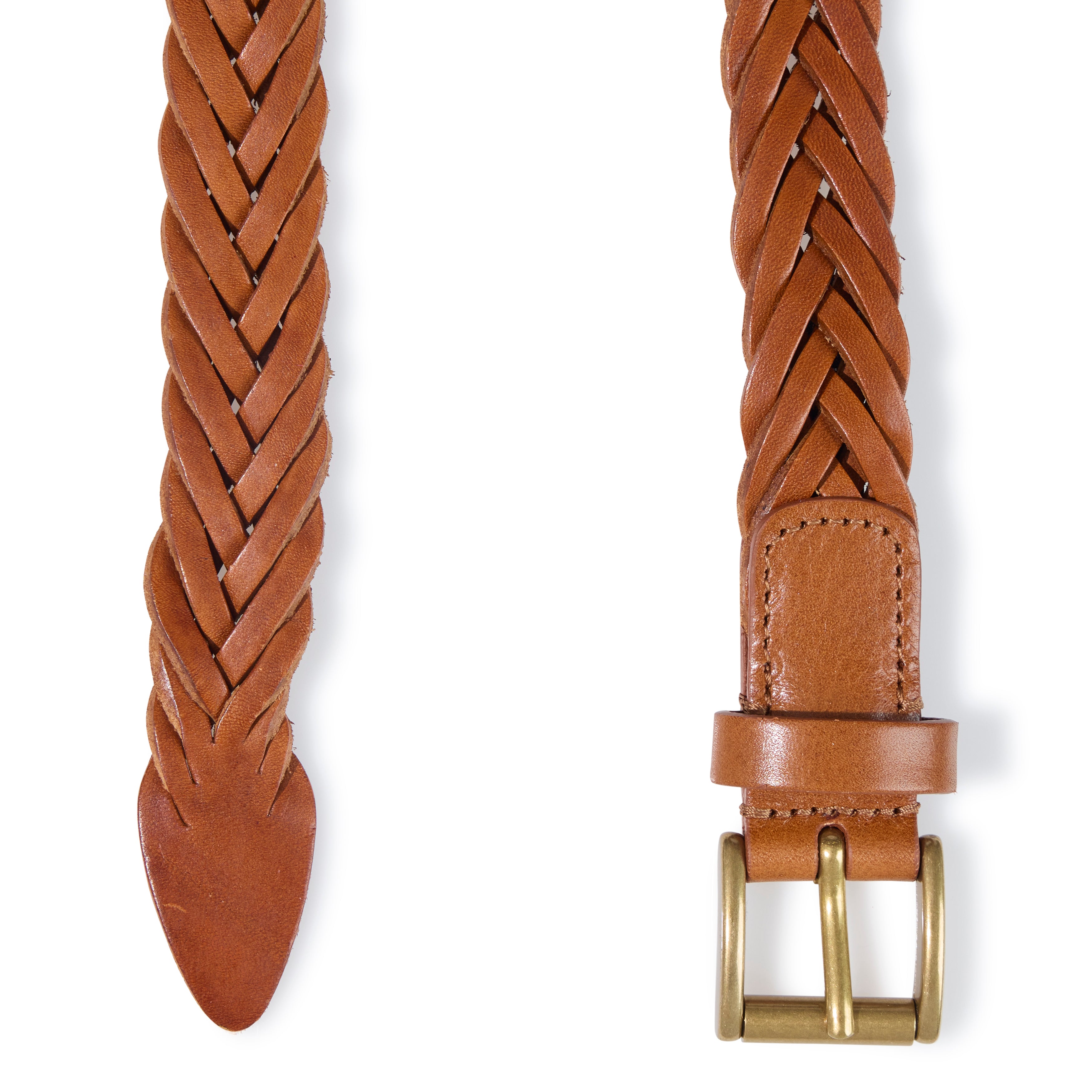 Anderson's - 2.5cm Woven Leather Belt - Brown Anderson's