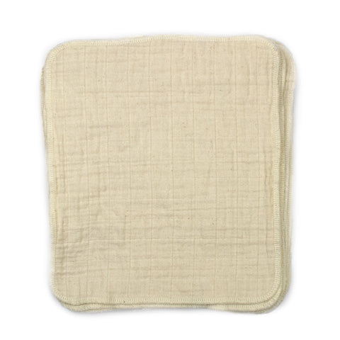Organic Muslin Baby Wipes - one layer cotton