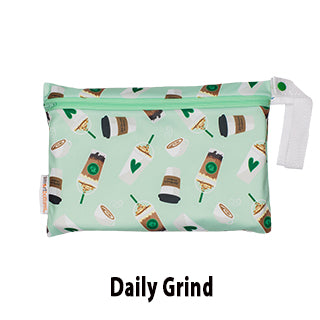 daily grind coffee print wet bag