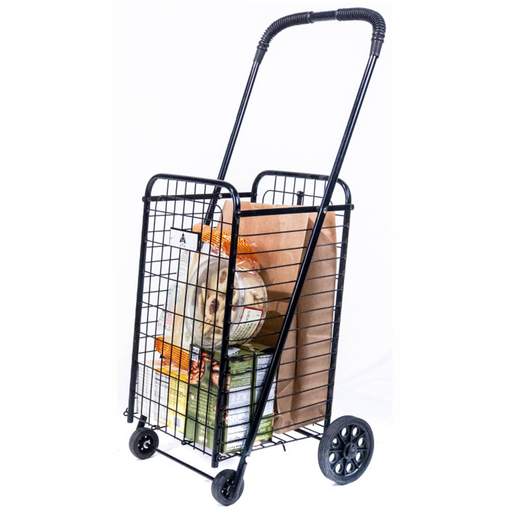 ATHome Small Deluxe Rolling Utility / Shopping Cart - Stowable Folding