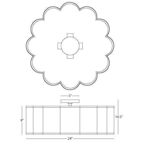 robert abbey axis semi flush mount