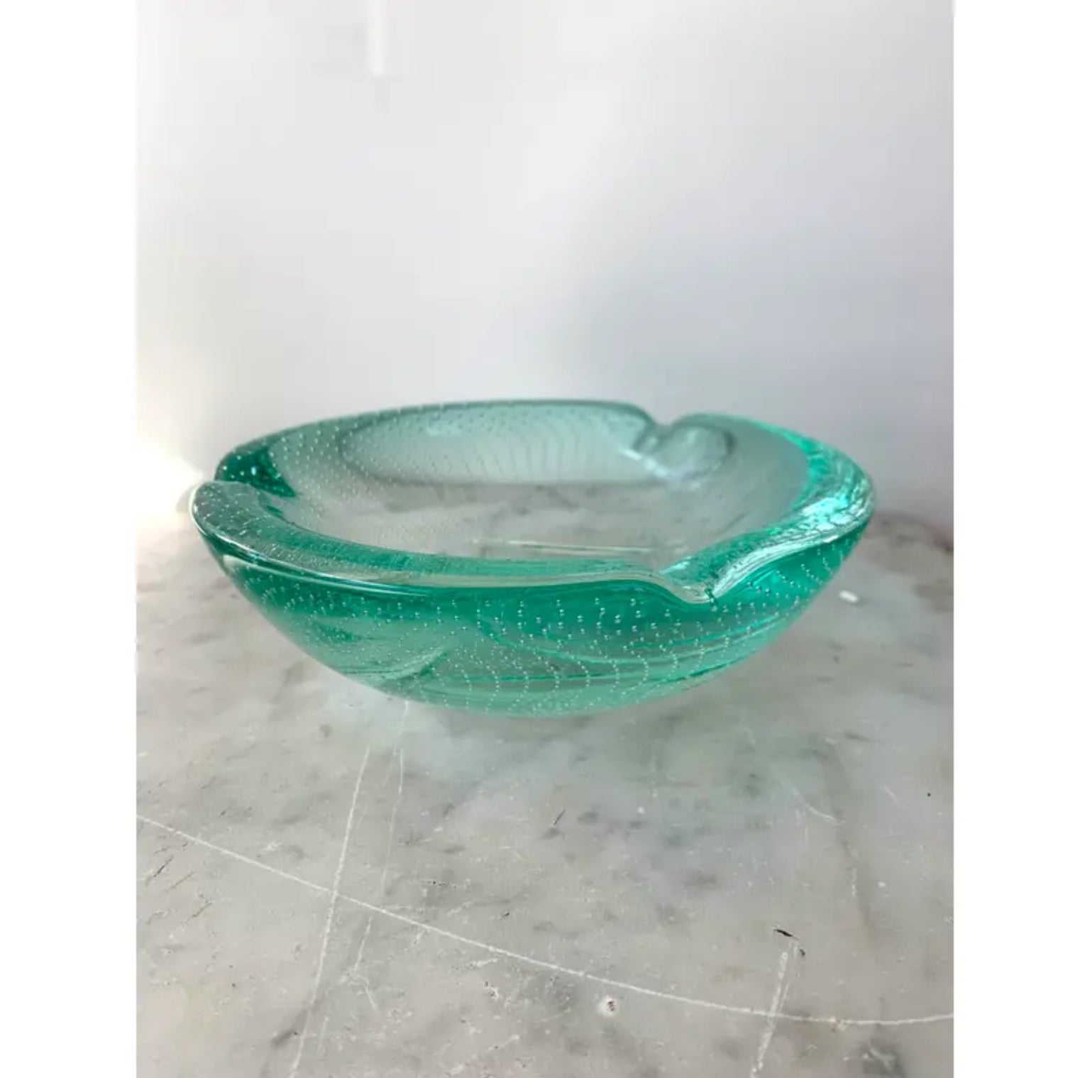 Mid-Century Modern Murano Sea Foam Glass Ash Tray