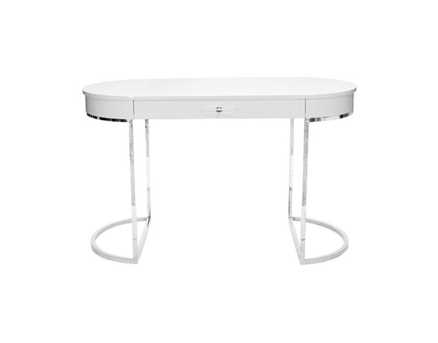 Worlds Away Corbett White Lacquer Desk