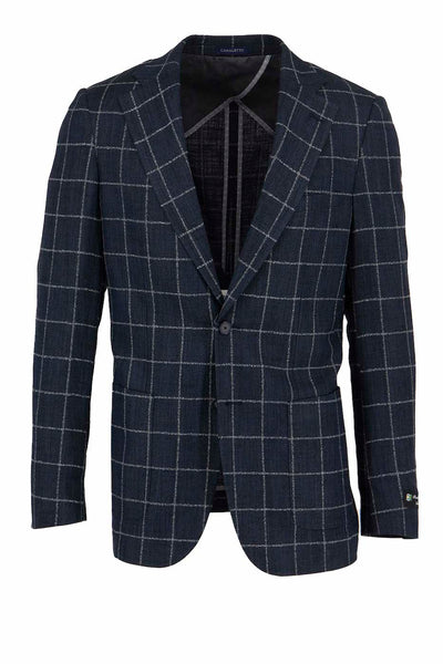 Grey Check Half Lined Sports Jacket