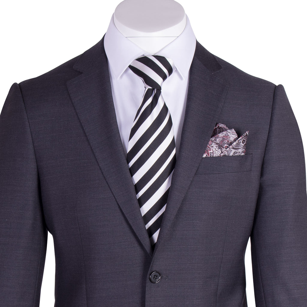 Novello Charcoal Gray Pure Wool Men’s Suit by Tiglio Luxe TIG1010 ...