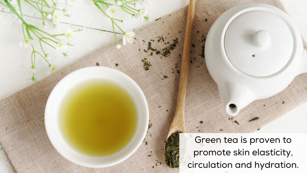 green tea promotes better skin and less wrinkles