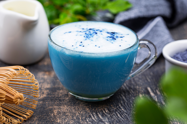 bright blue blueberry latte