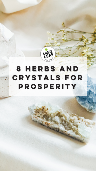 graphic 8 herbs and crystals for prosperity