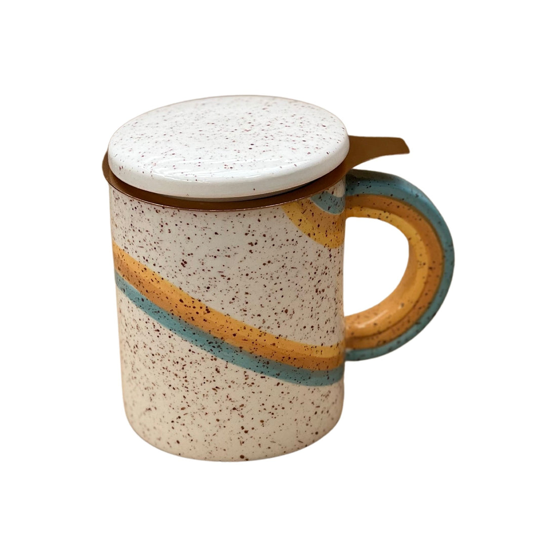 Pinky Up - Tatyana Ceramic To-Go Infuser Mug in Coral