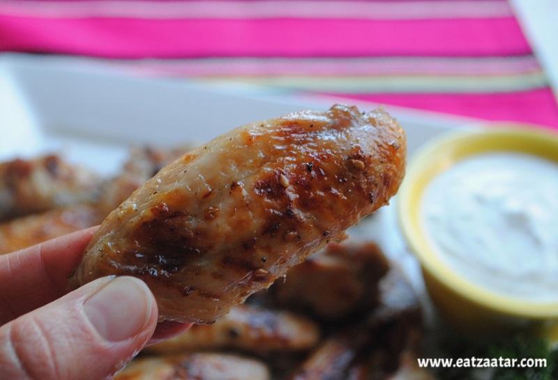 Baked Buttermilk-Zaatar Chicken Wings ready to eat