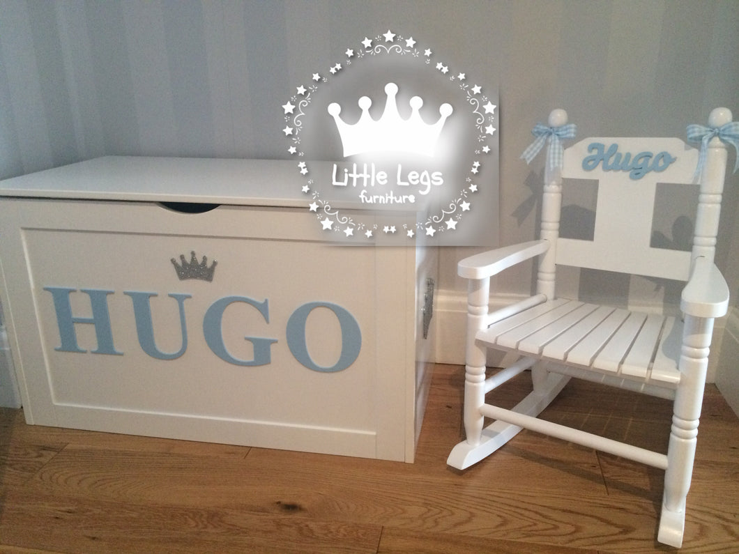 grey personalised toy box