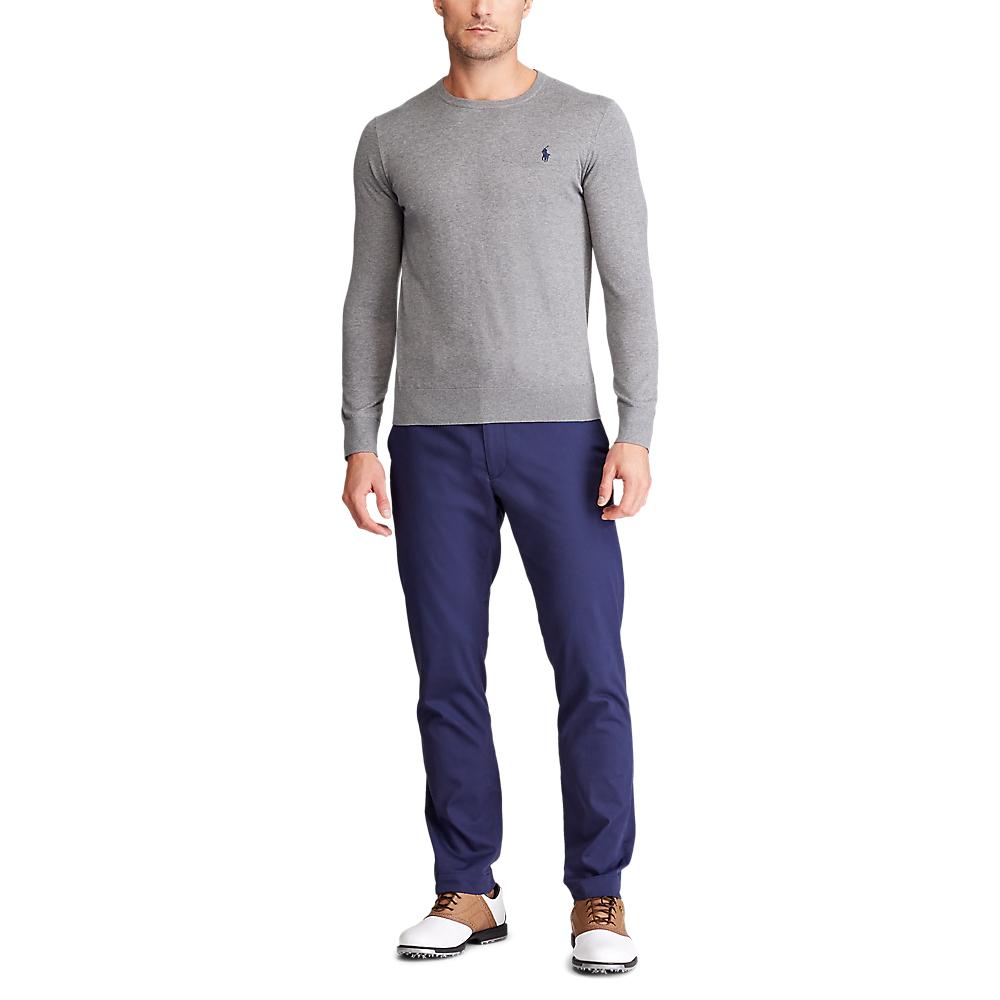 polo under crew neck sweater