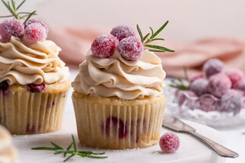 Vegan Cranberry Orange Cupcakes with Brown Sugar Buttercream