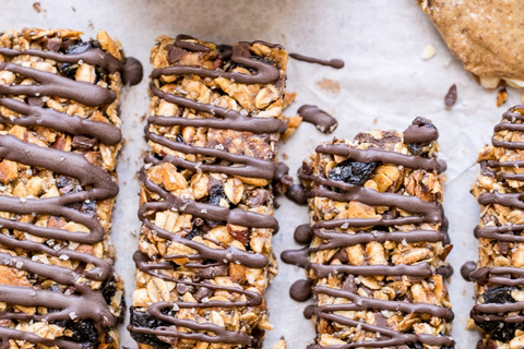 Dried Cherry, Almond + Chocolate Chip Granola Bars