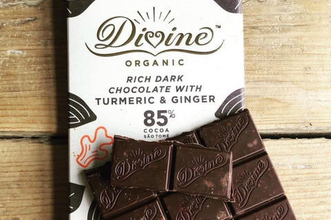 Dark Chocolate With Turmeric & Ginger Bar by Divine