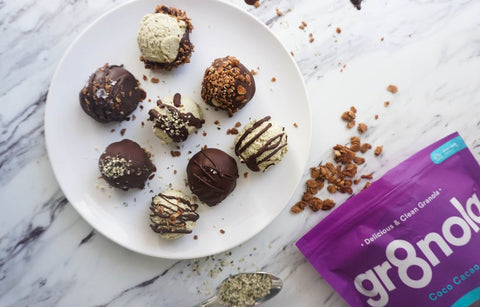 Homemade chocolate truffles with healthy ingredients