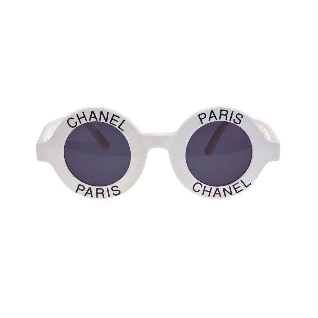 Chanel  Rectangle Sunglasses  White Gray  Chanel Eyewear  Avvenice