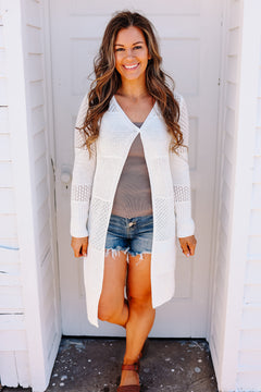 Lauren Mixed Weave Cardigan - Off White