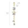 Ciảra Bow-Tie Belly Ring with Gold Plating - Dangling Belly Ring. Navel Rings Australia.
