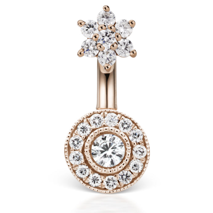 Rose Gold Diamond Flower and Pave High 