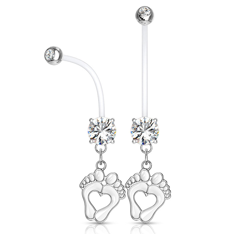 Baby Feet Pregnancy Belly Button Rings 