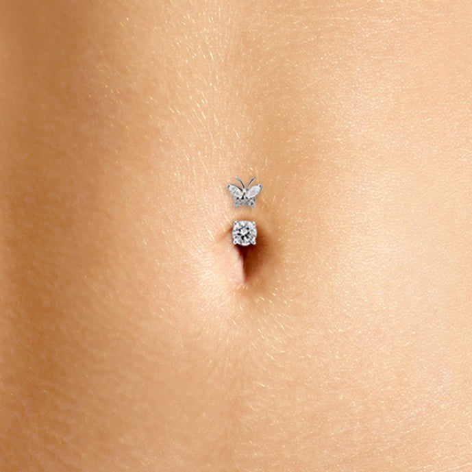 14K White Gold – The Belly Ring 