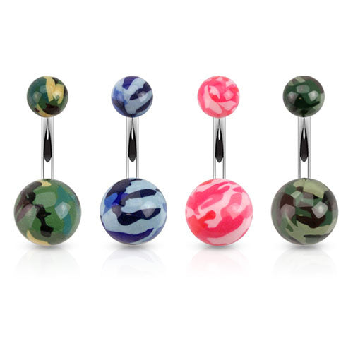 Fun Camouflage Belly Button Bars – The 
