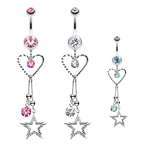 Galaxy of Love Belly Dangle. Extra Long Drop Charm Belly Piercing ...