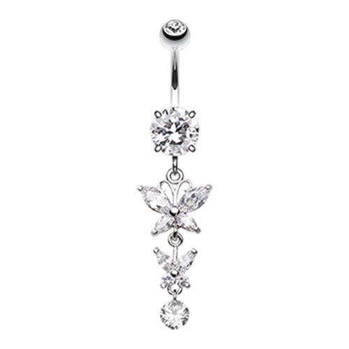 Butterfly Dangling Belly Button Ring 