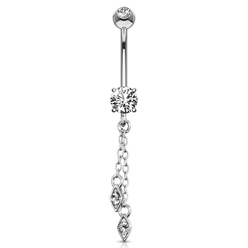 White Gold Belly Rings. 14K and 18K Solid White Gold Belly Bars. 14g ...