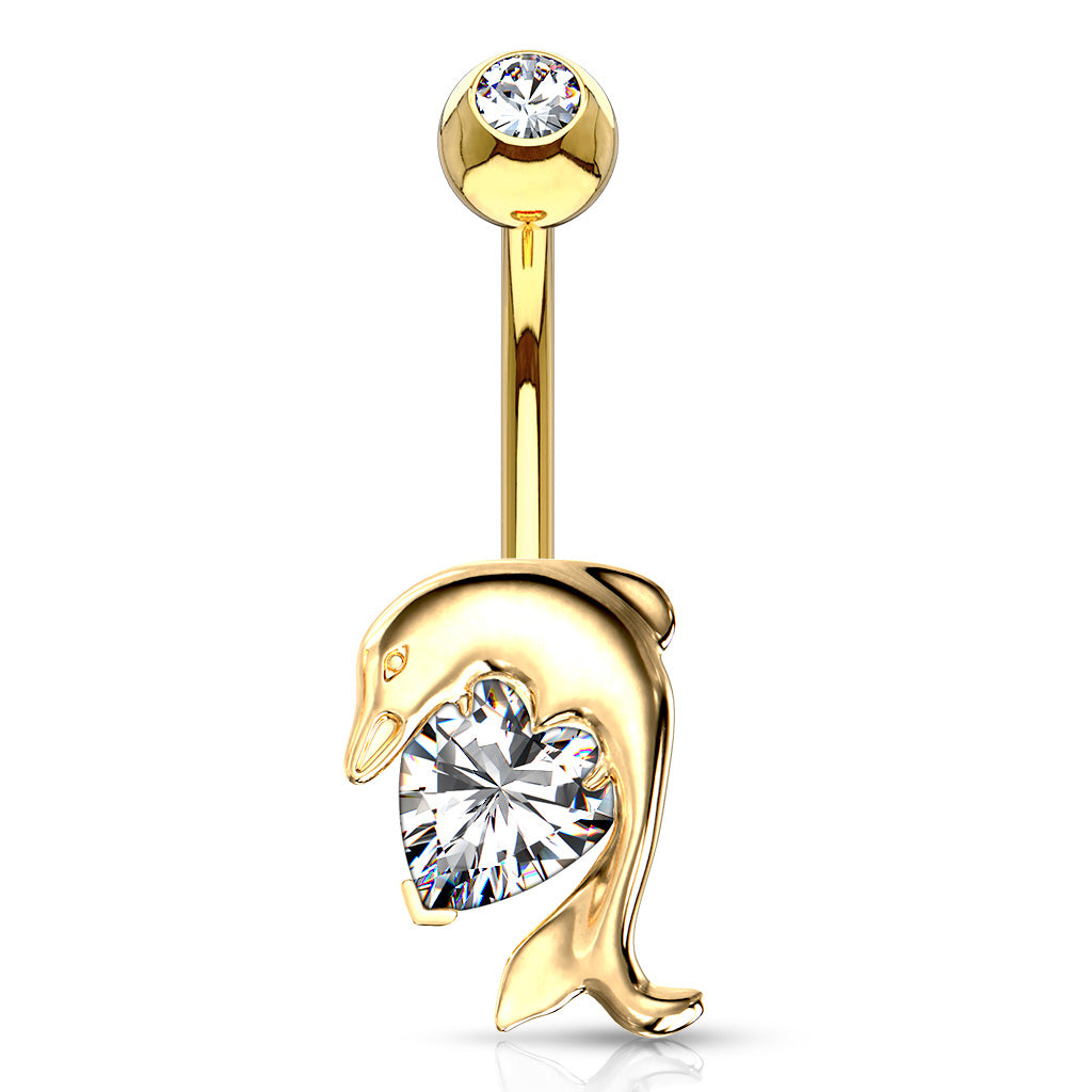 Premium 14K Gold Belly Ring. Cute 